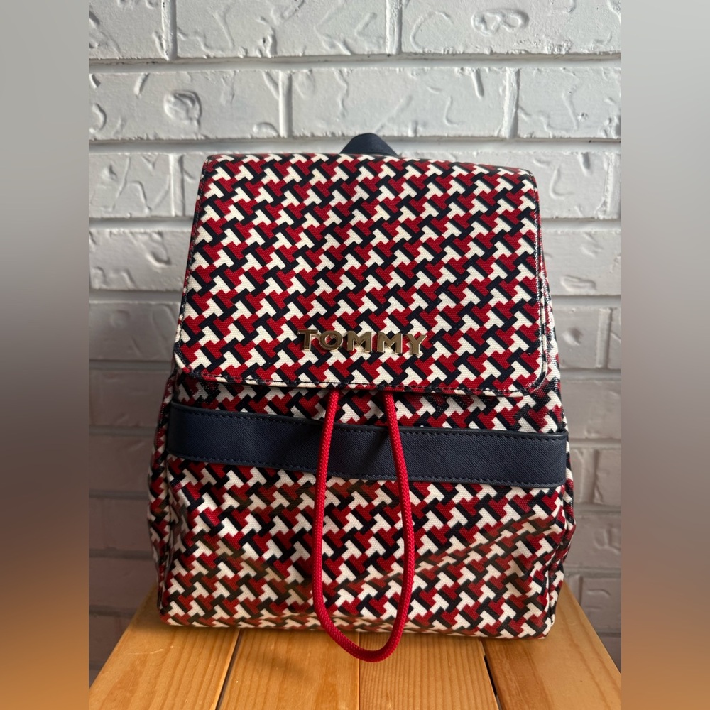 Tommy Hilfiger Blue and Red Backpack Interior